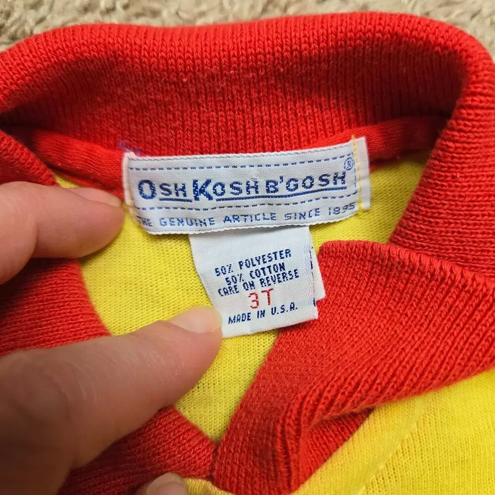 Vintage OshKosh 3T polo colorblock shirt. Flaws